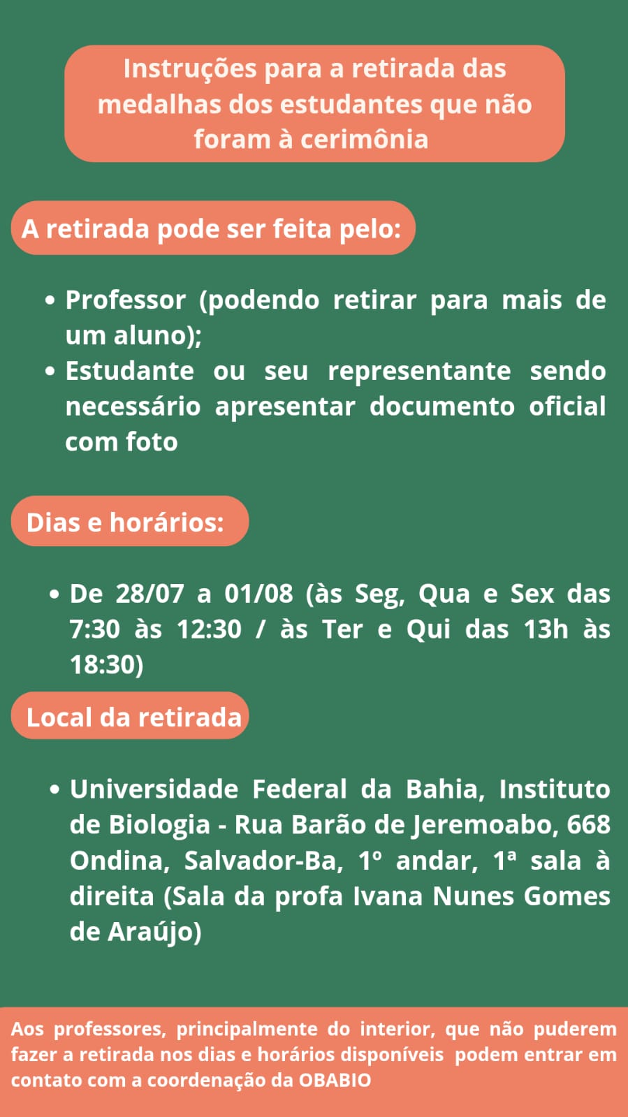 Retirada de medalhas